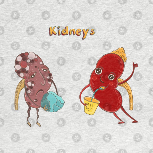 kidneys healthy vs unhealthy by Mako Design 